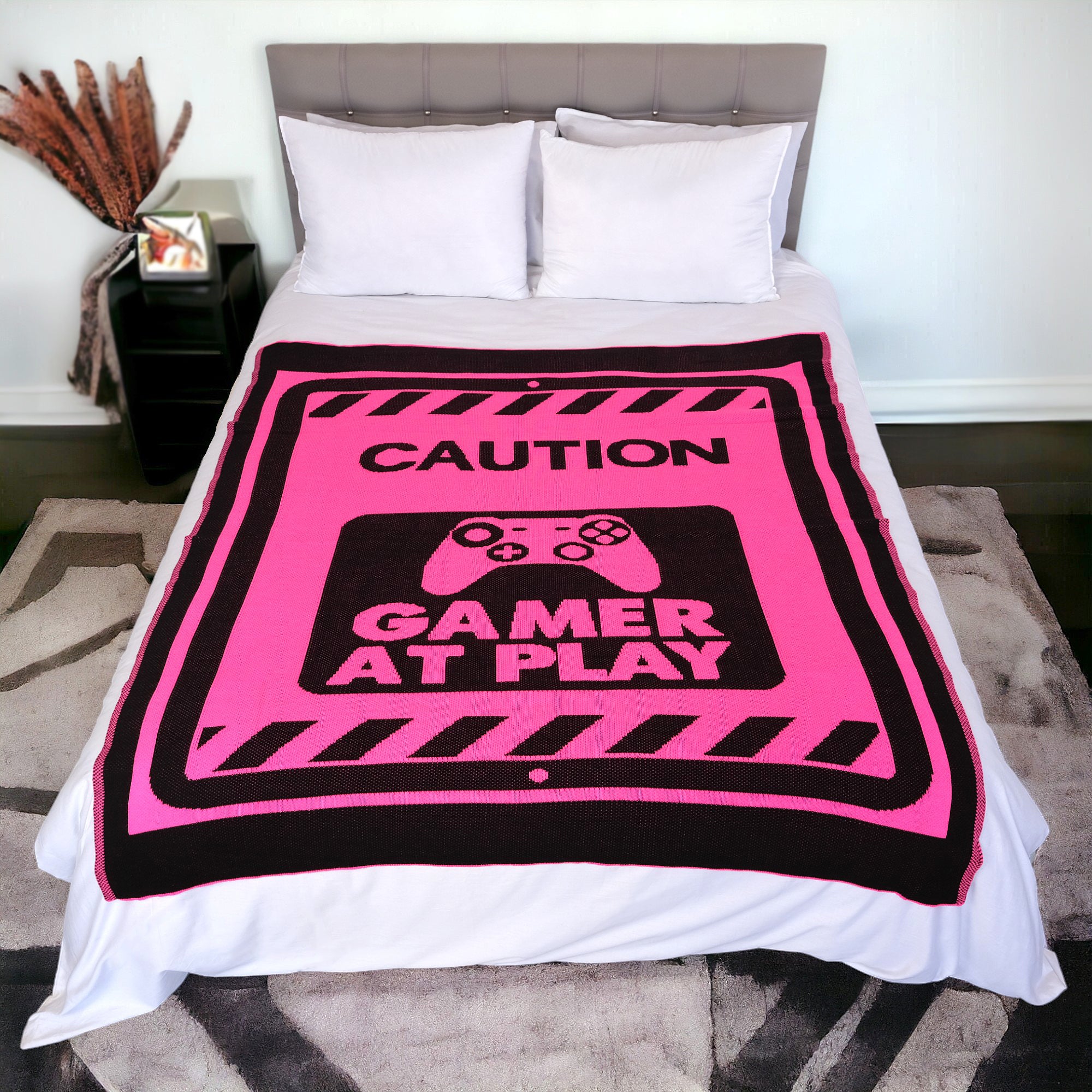 Plaid Gamer at Play — Neon Fuchsia