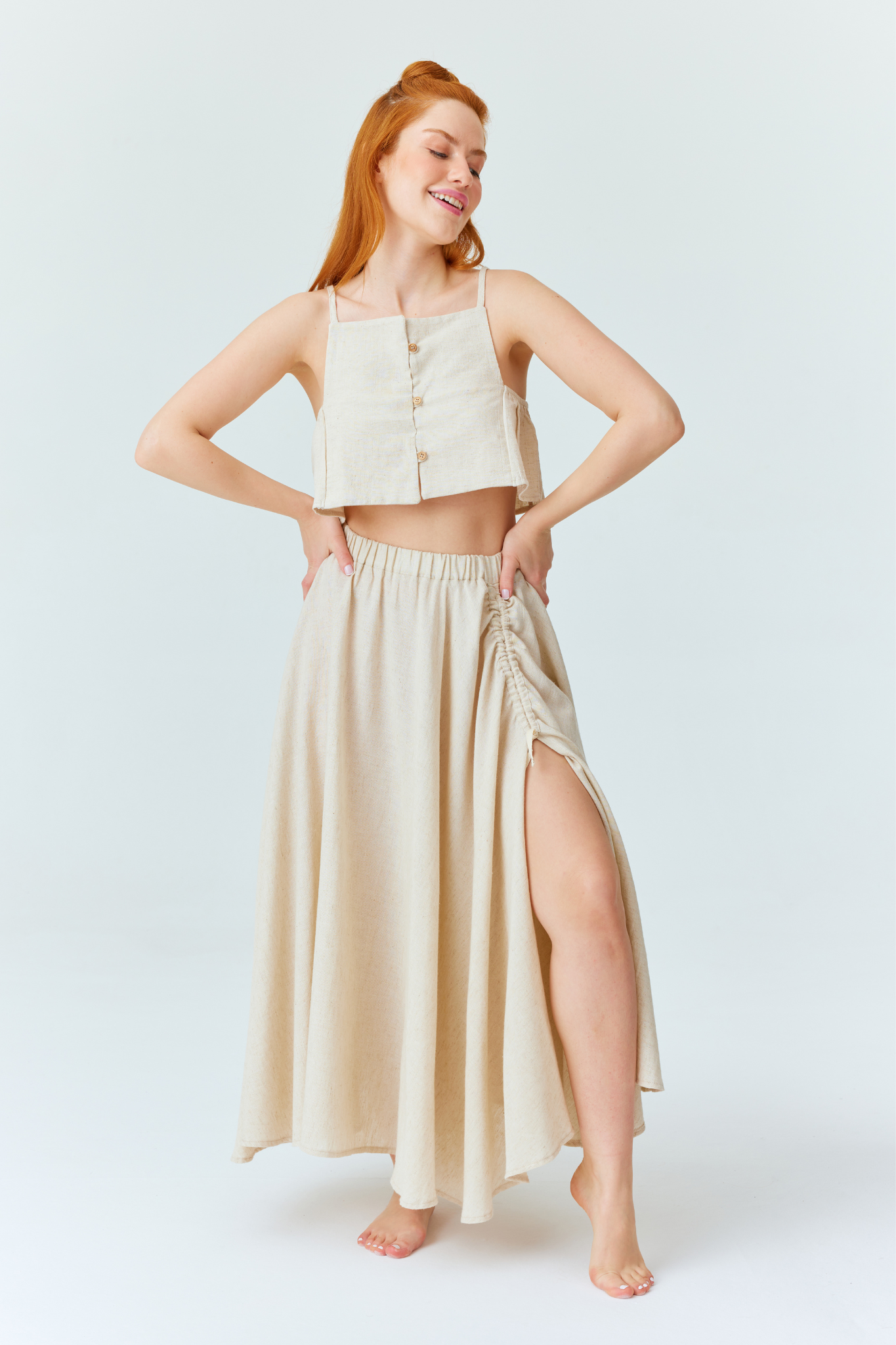 Asana Linnen Rok – Natuurlijk Beige