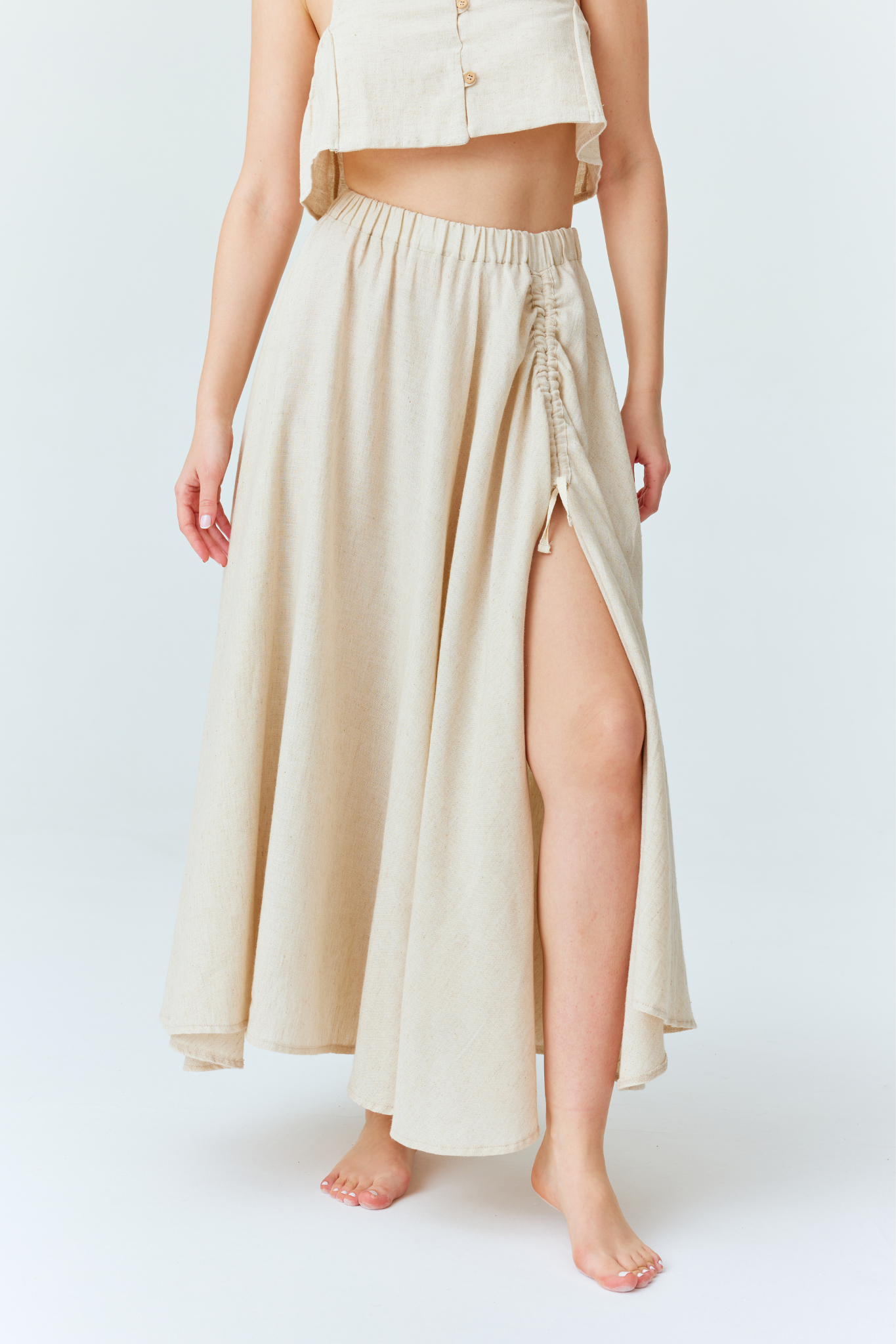 Jupe Asana en lin – Beige naturel
