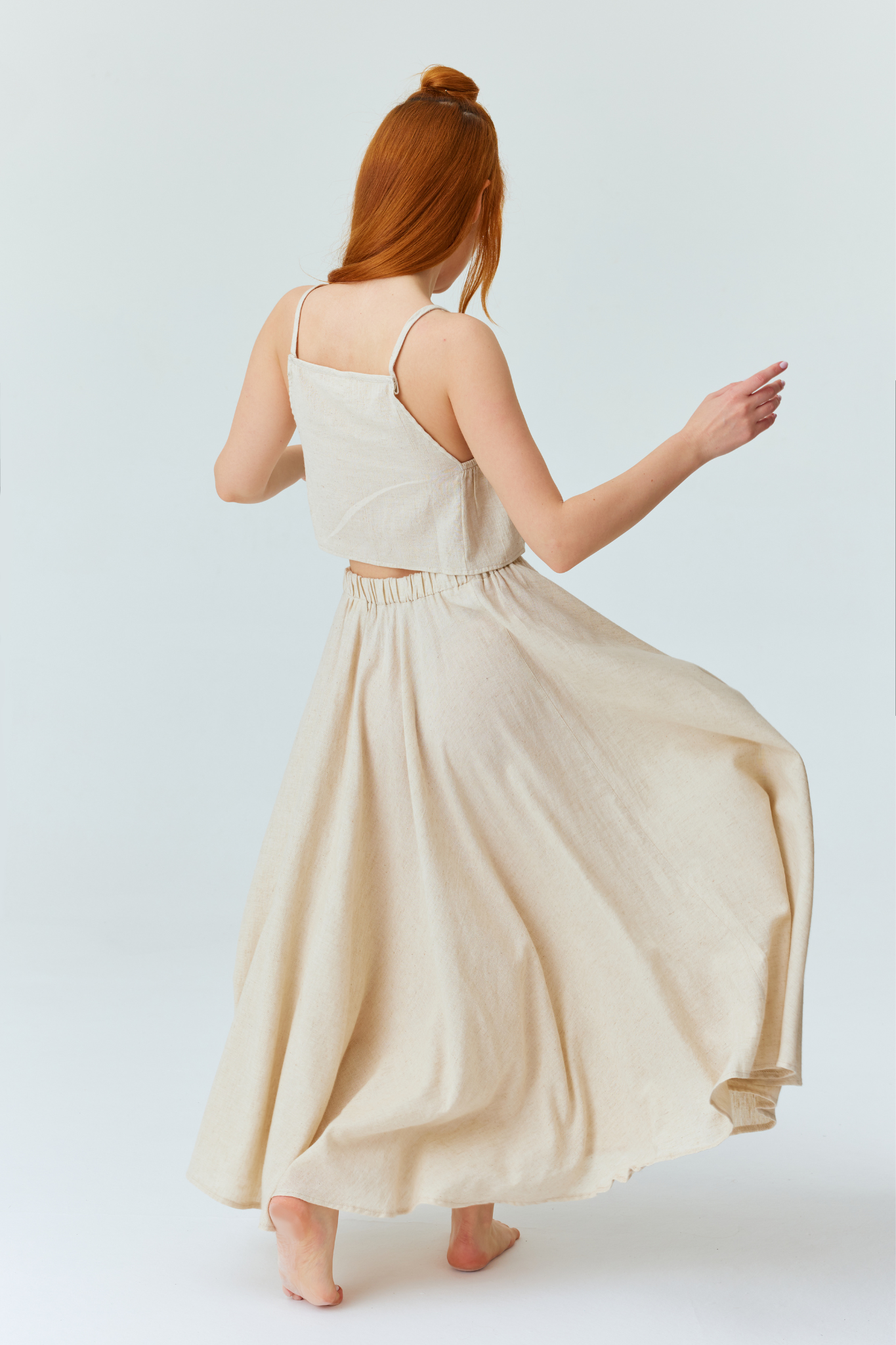 Jupe Asana en lin – Beige naturel