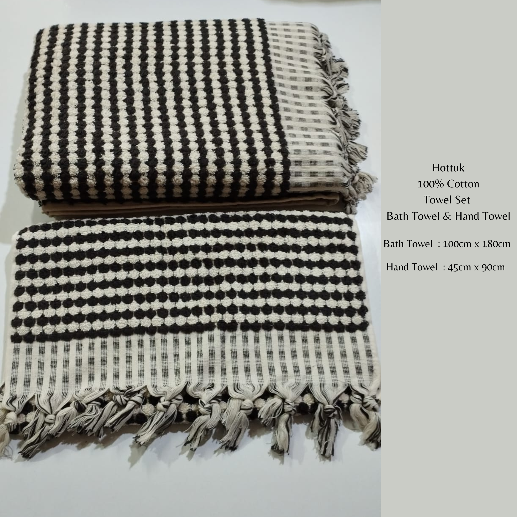 Hottuk 100% Katoenen Handdoekenset, Badhanddoek en Handdoek