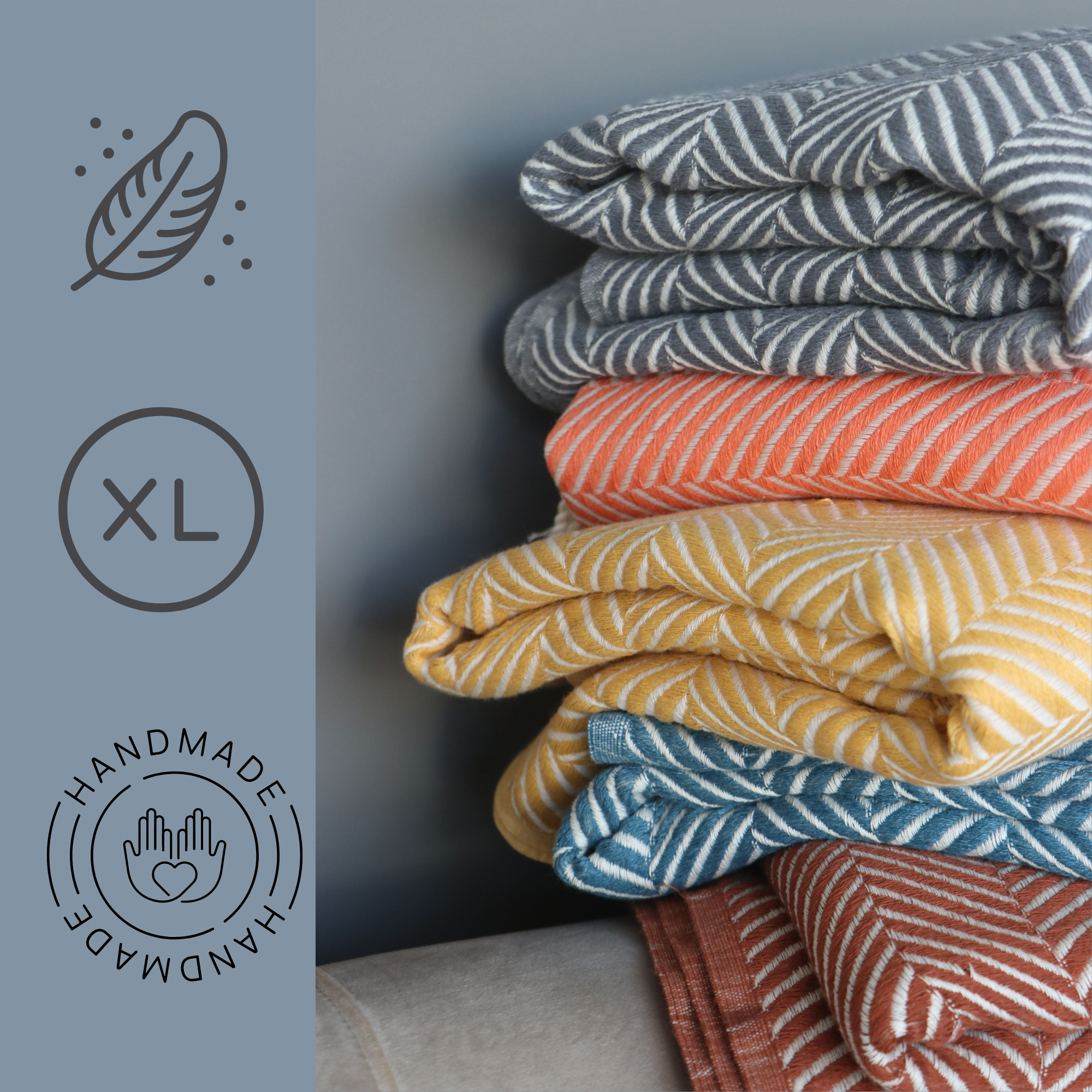 Trimita Luxe Turkse hamamdoek met visgraatpatroon in rijke kleuren, veelzijdig voor strand, badkamer, zwembad, bank of als sjaal, met het sneldrogende Turkse katoenmateriaal.