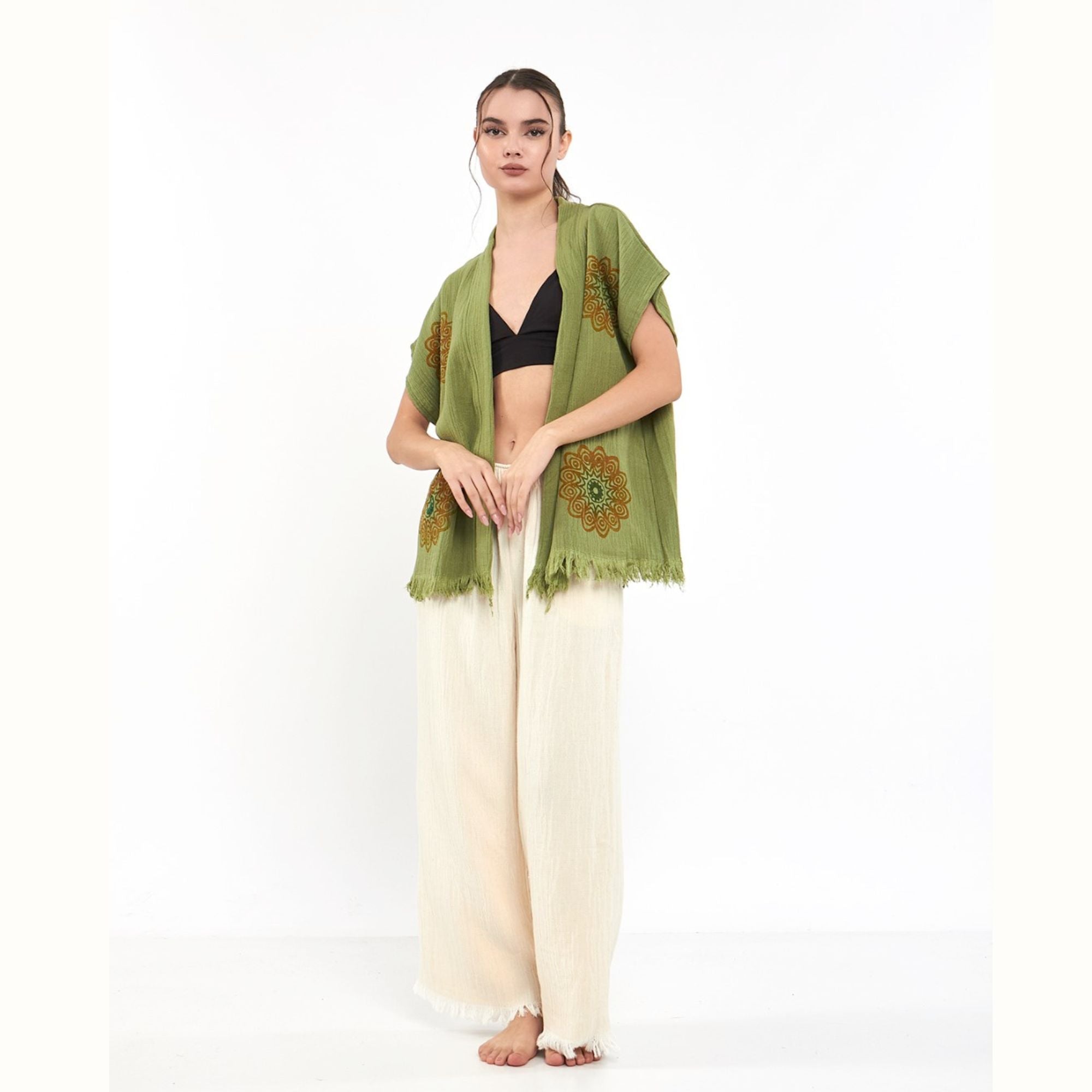 Weste - Blume des Lebens - Grün