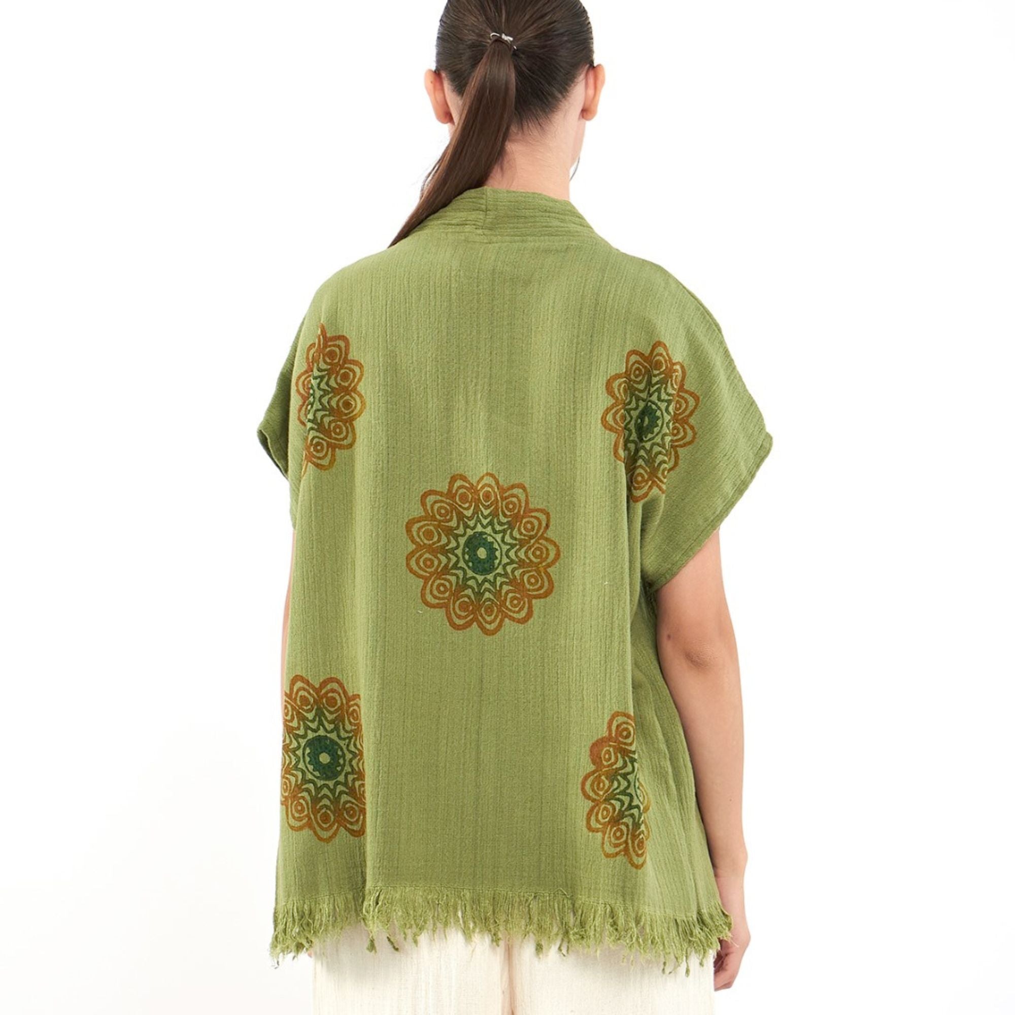 Weste - Blume des Lebens - Grün