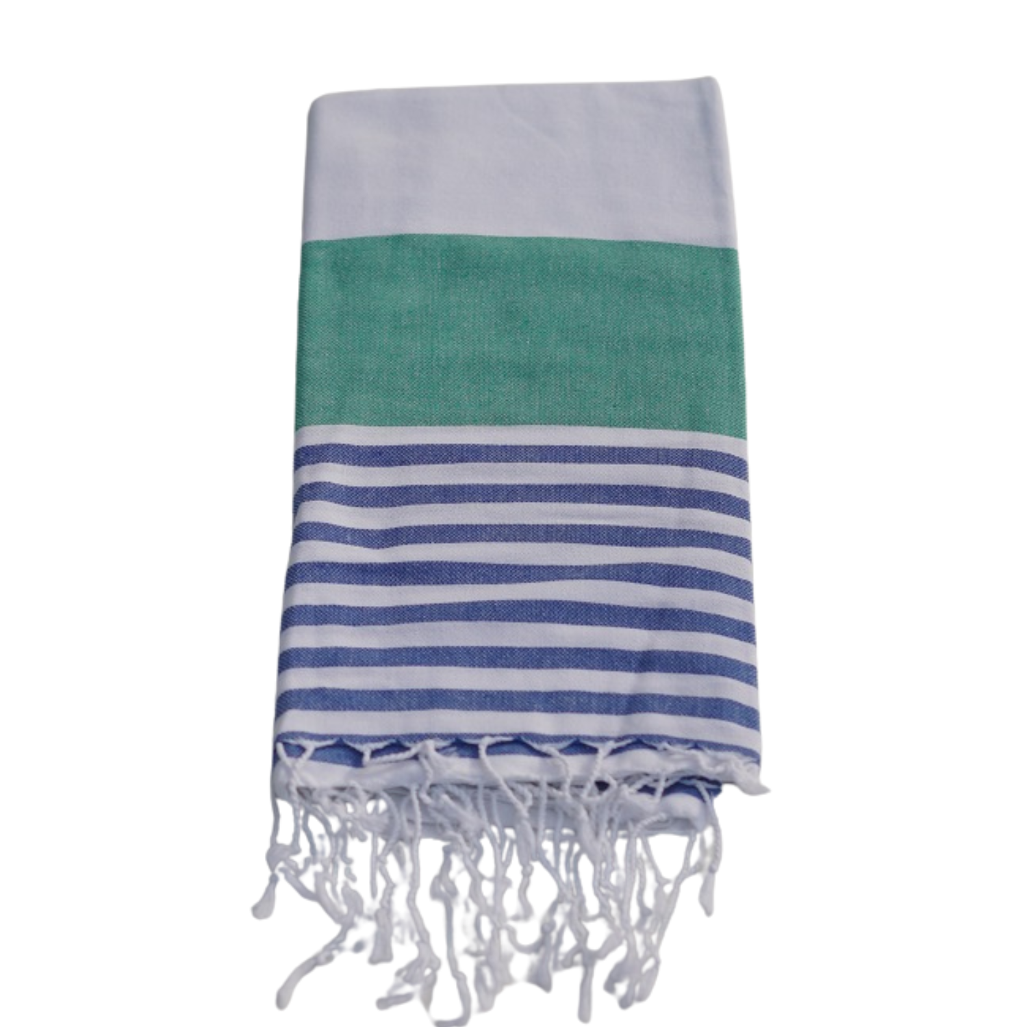 Striped Turkish Towel Green NavyBlue 9