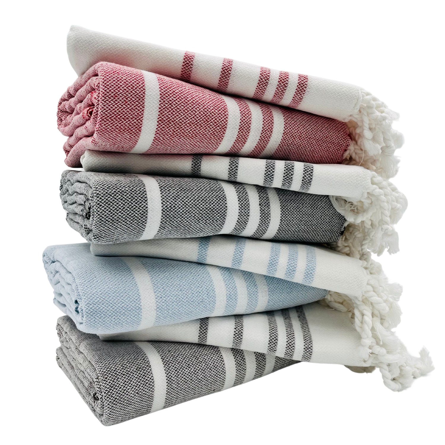 Ensemble de serviettes rayées Iris, serviette de bain + serviette de toilette