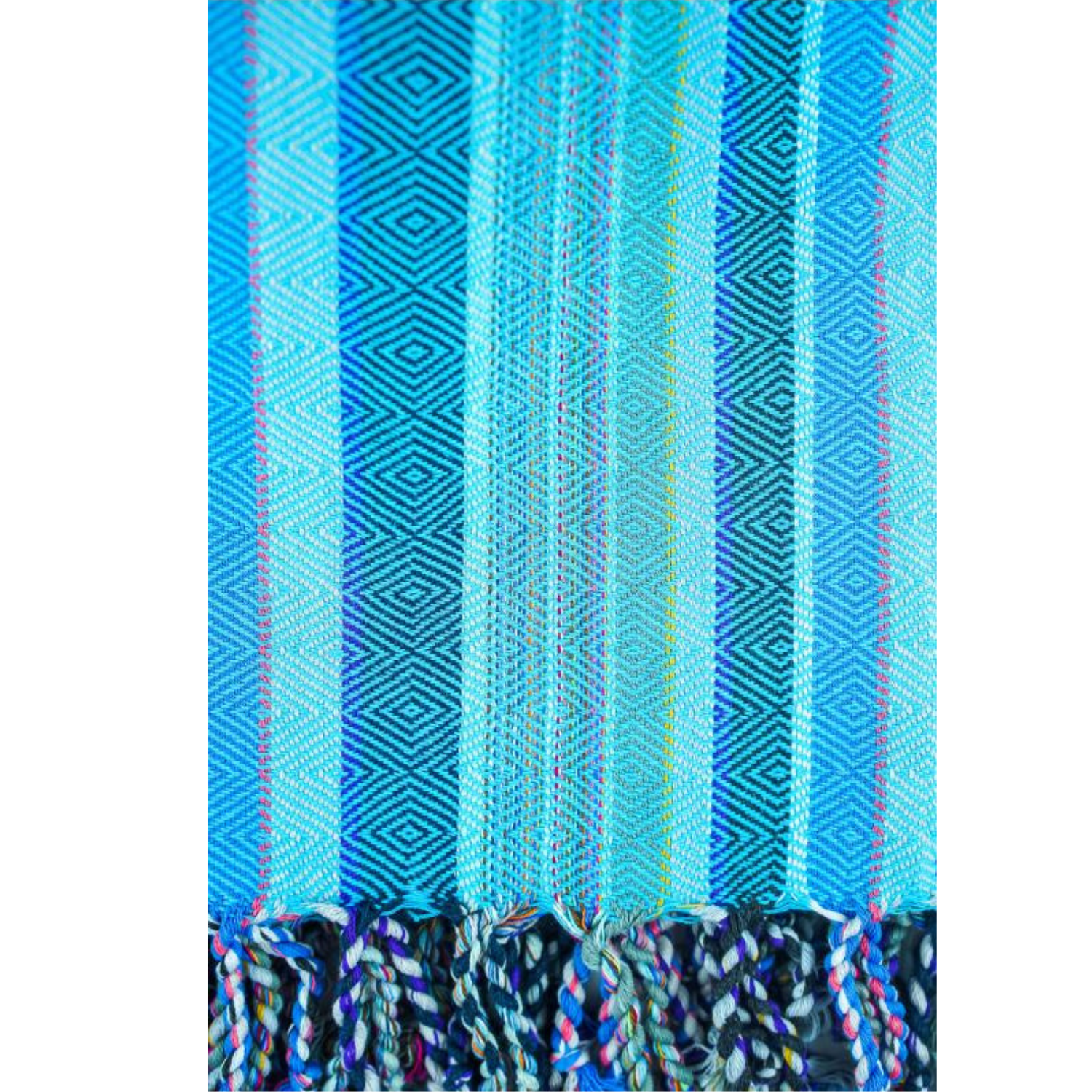 Refreshing turquoise Zena Turkish towel, lightweight and vibrant.