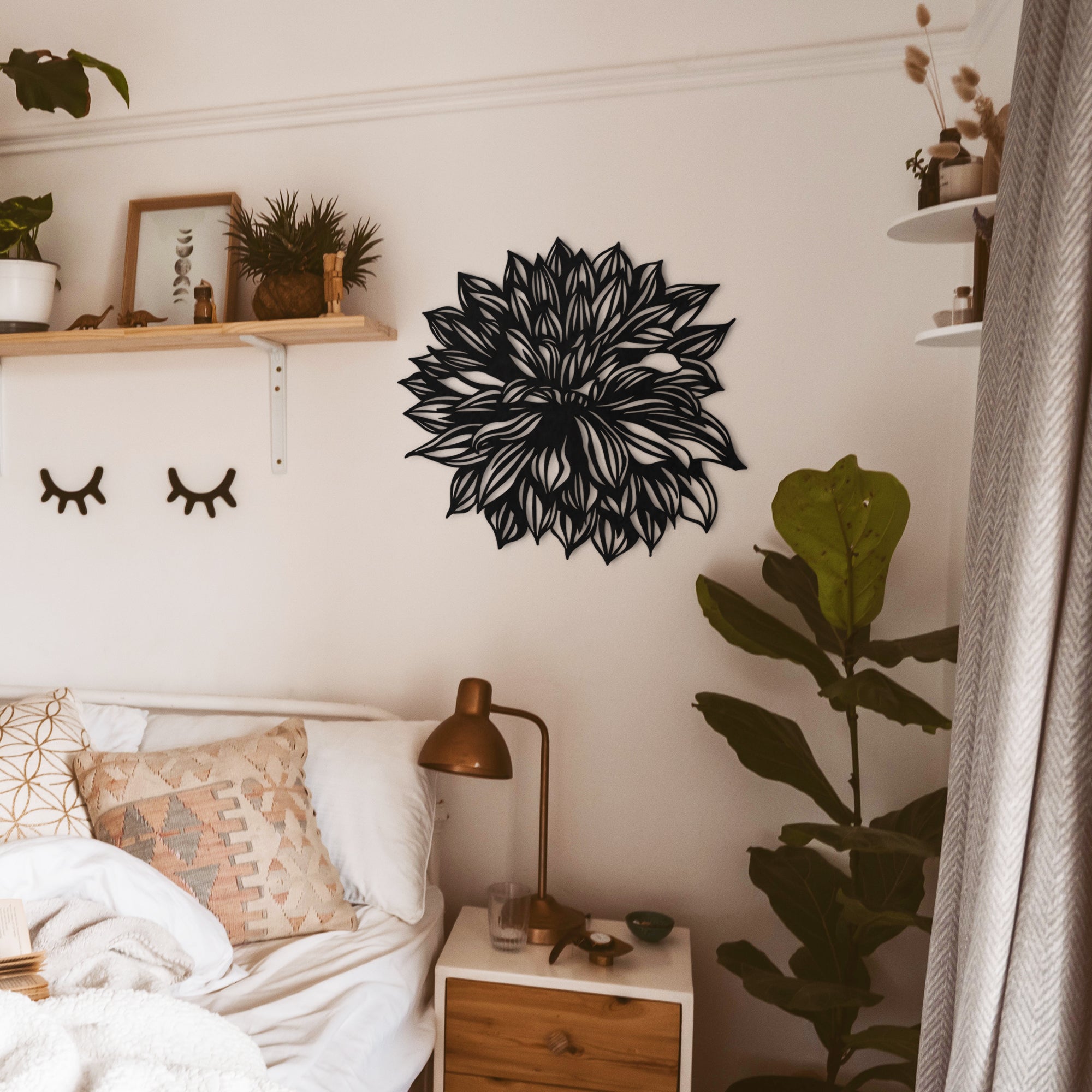 Dahlia Bloem Metalen Wandkunst