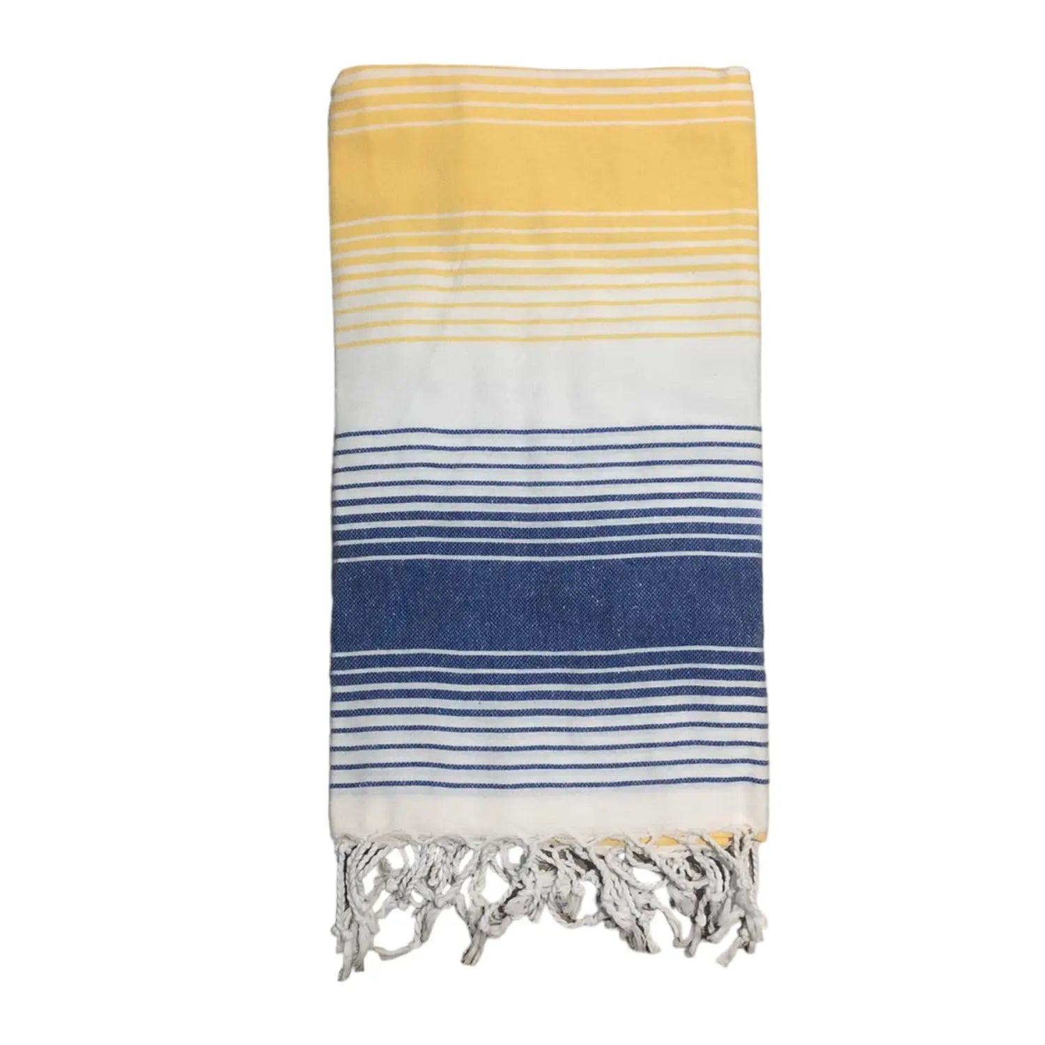 Trimita Home yellow and navy blue sand-free Turkish beach towel