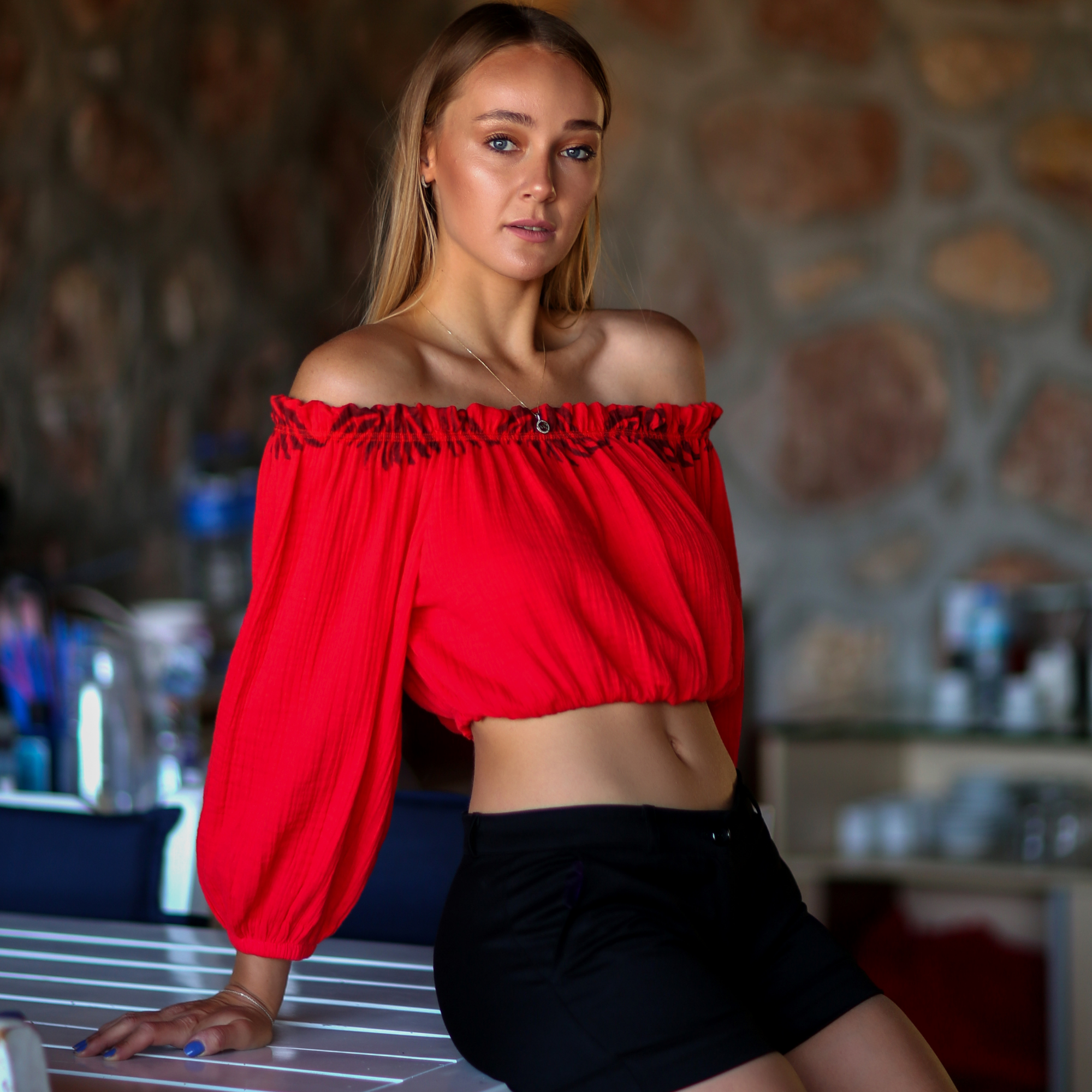 Summer Cotton Top, Cotton Blouse, Crop Top, Open Belly Top, Goddess Dress, boho women clothing, off-shoulder dress