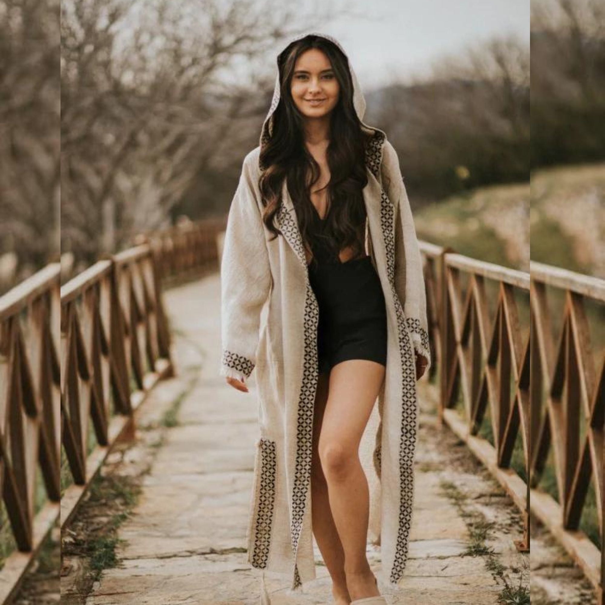 Kimono en lin à capuche - Aphrodite