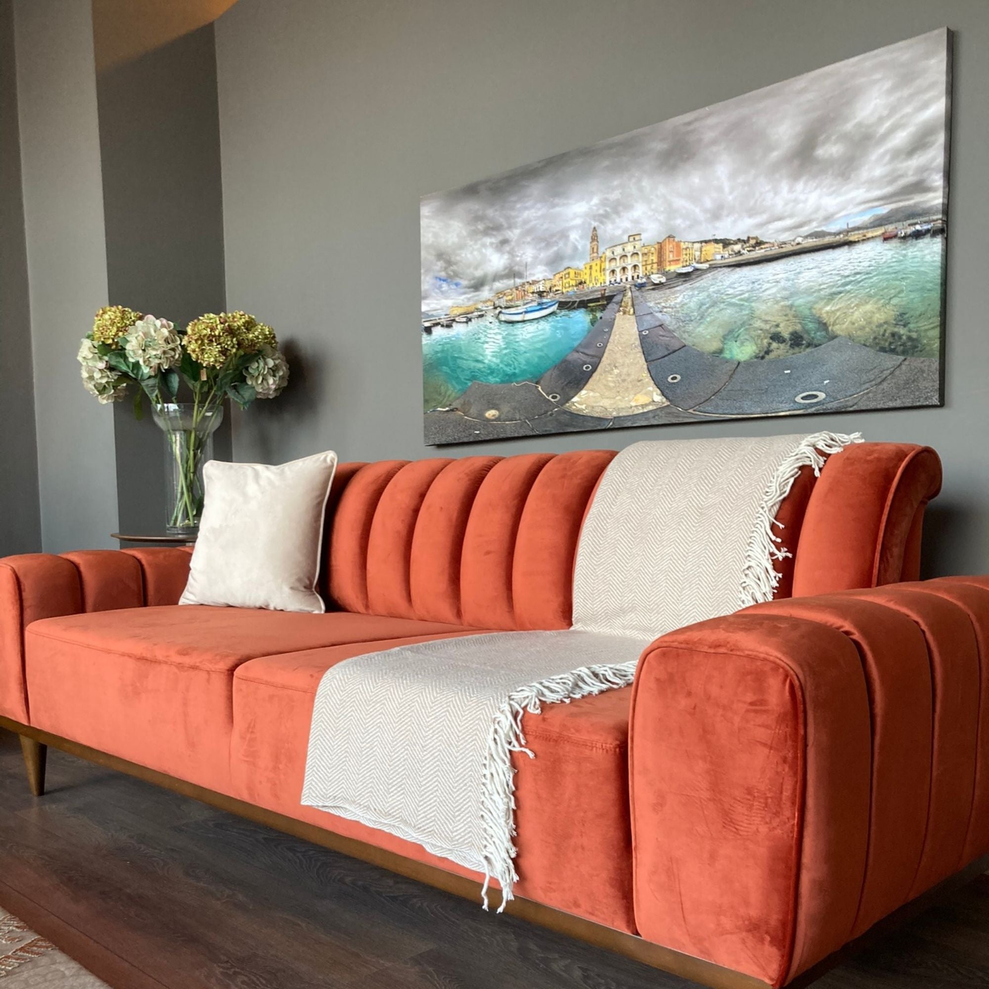 Visgraat Plaid - Beige