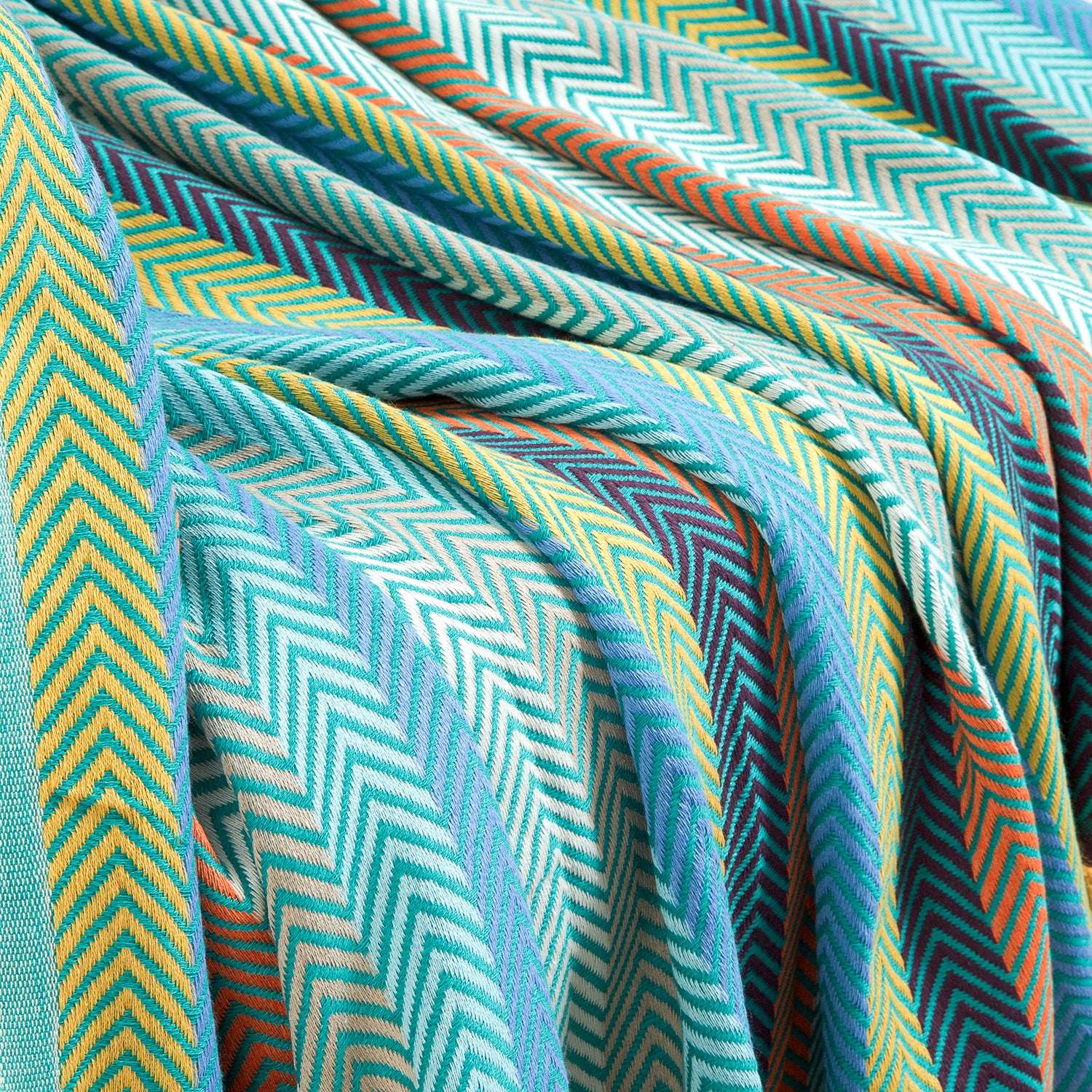 TRIMITA Original Colourful 100% Turkish Cotton Bedspread, Throw Blanket for Couch and Sofa, Extra Large 79"x86", Lightweight and Super Soft