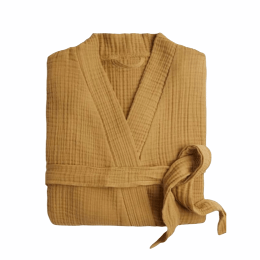 Cloud Cotton Unisex Bathrobe - Mustard - Trimita