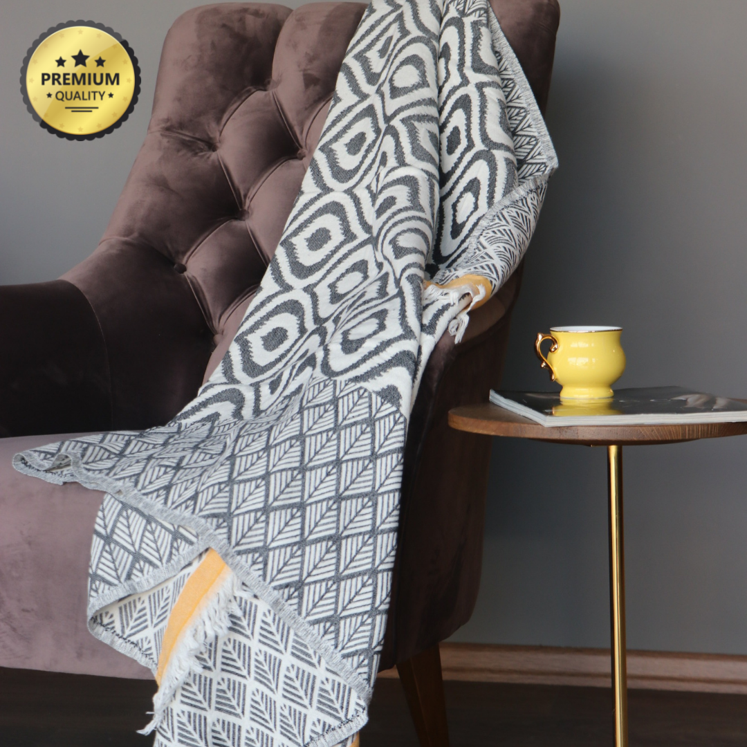Comfort | Boho Turkish Cotton Throw Blanket - Trimita