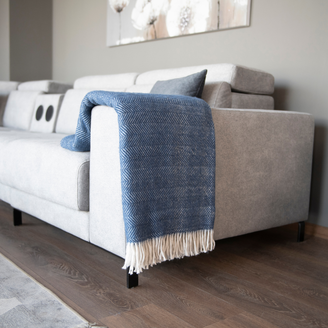 Herringbone Wool Blanket-Trimita