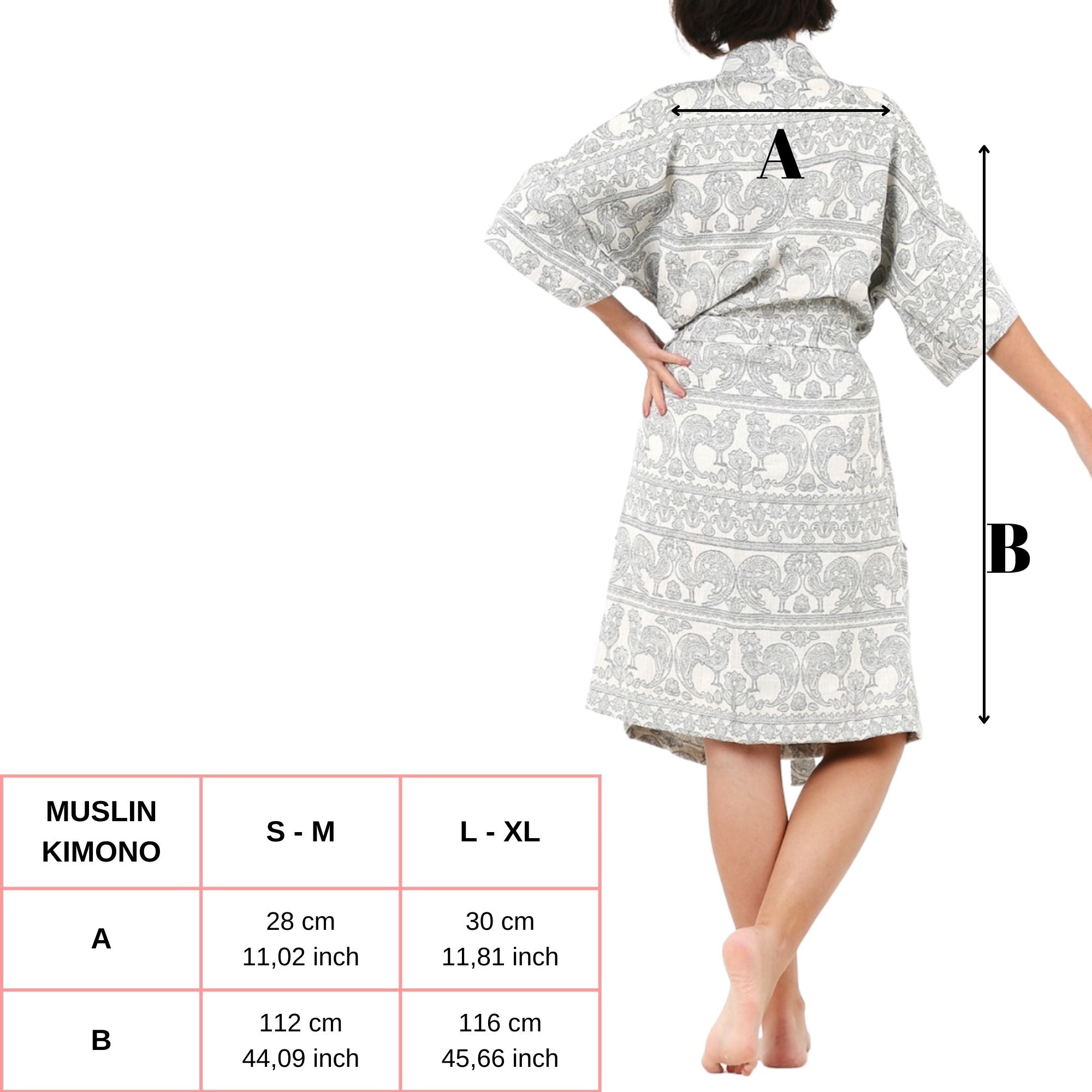A chart size Muslin Kimono Badjas