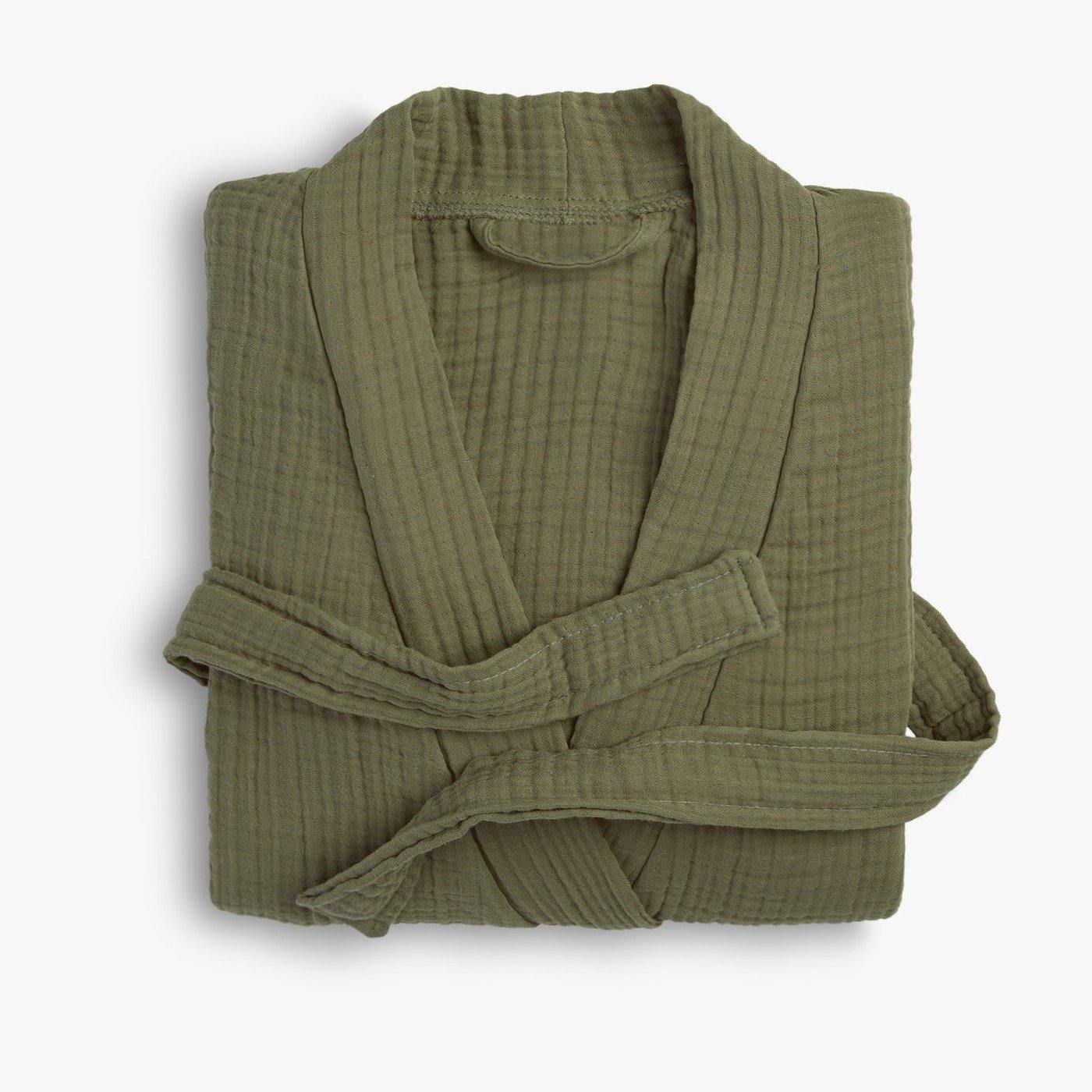 Bathrobes and Kimonos - Cloud Cotton Unisex Bathrobe - Green-Trimita