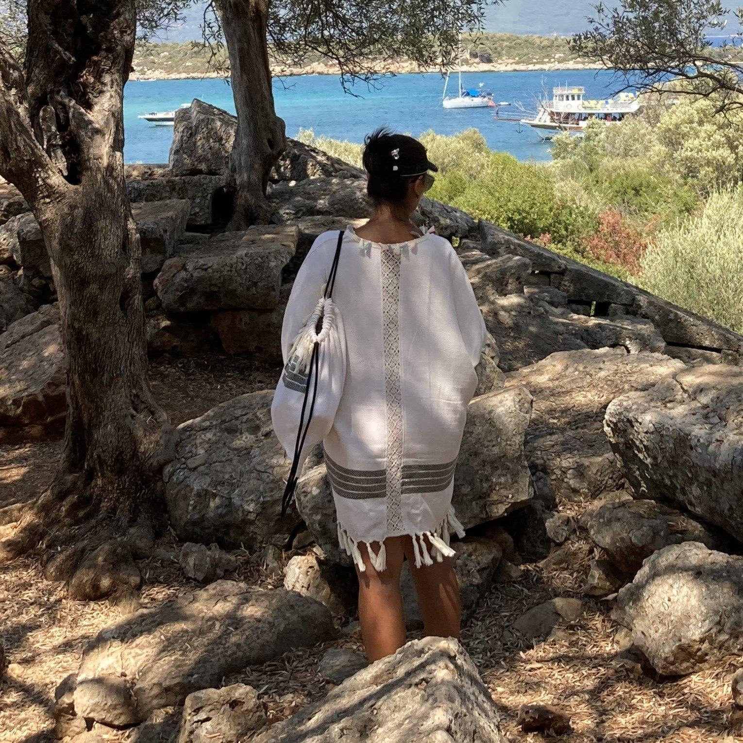 Bathrobes and Kimonos - Sedir Kimono with Beach Backpack-Trimita