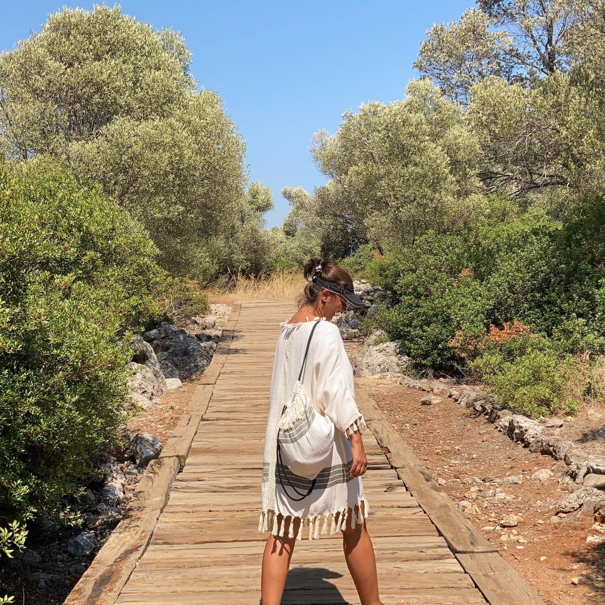 Bathrobes and Kimonos - Sedir Kimono with Beach Backpack-Trimita