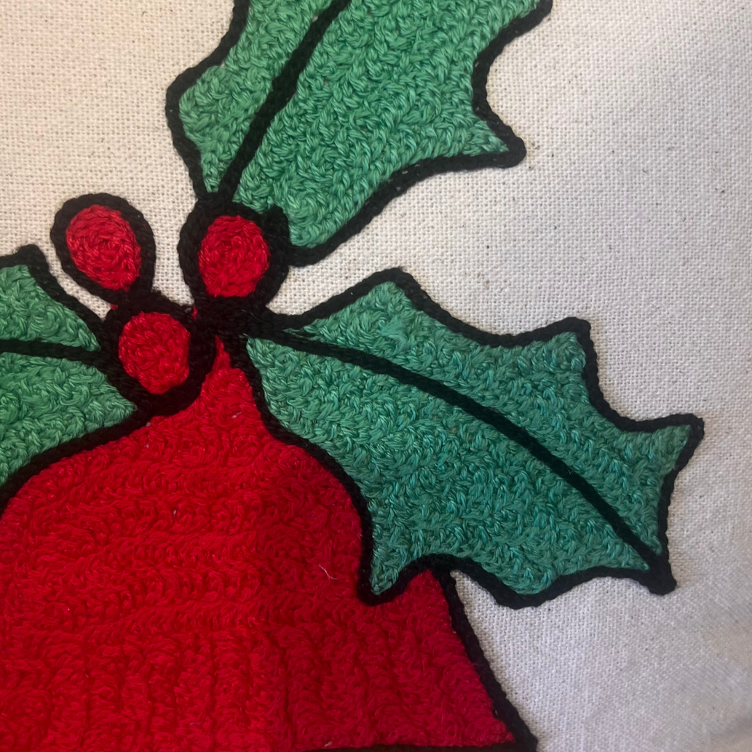 Christmas Theme Embroidered Pillow Covers with Fiber Filling – 100% Cotton