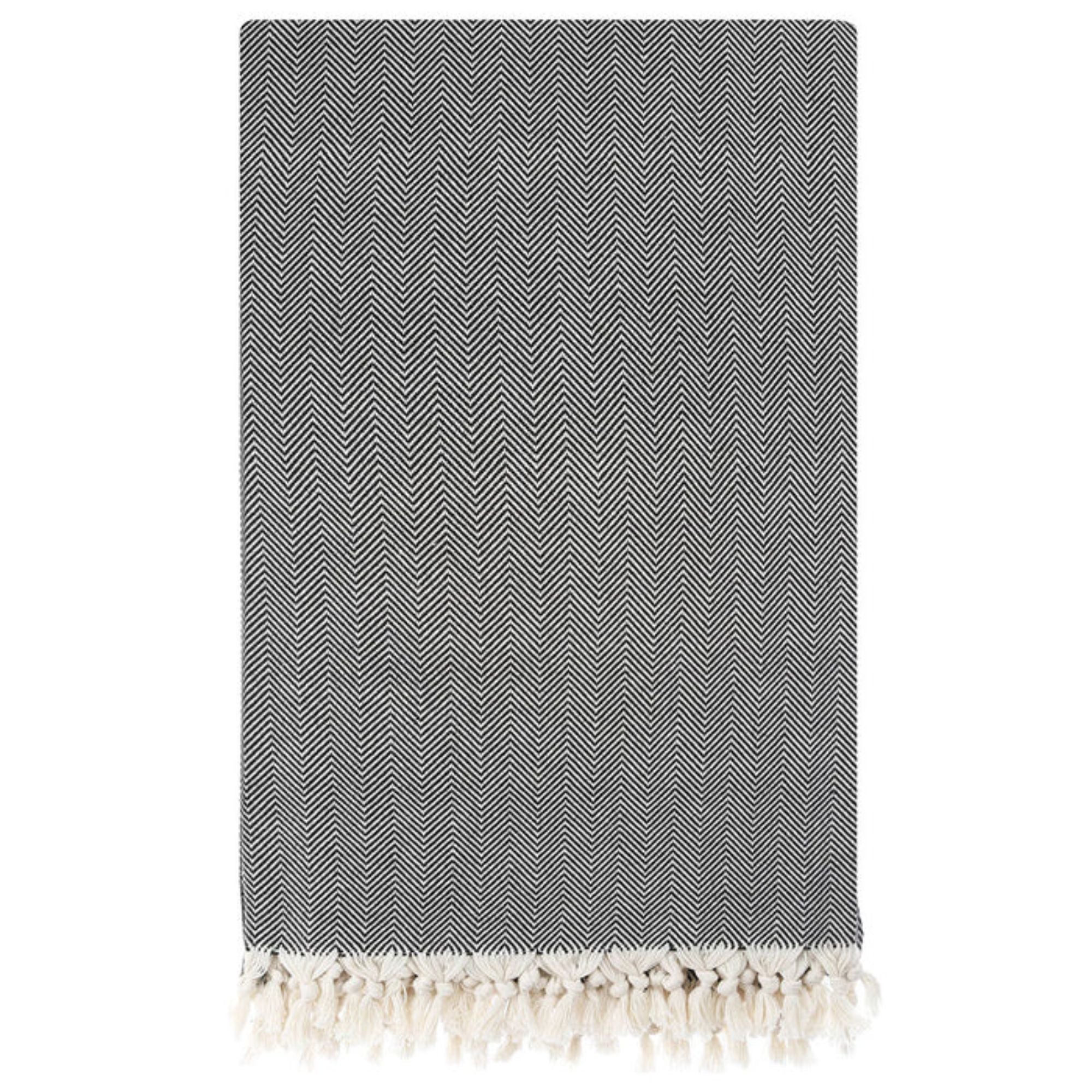 Herringbone Bedspread - Luxury Turkish Cotton (200x240cm)