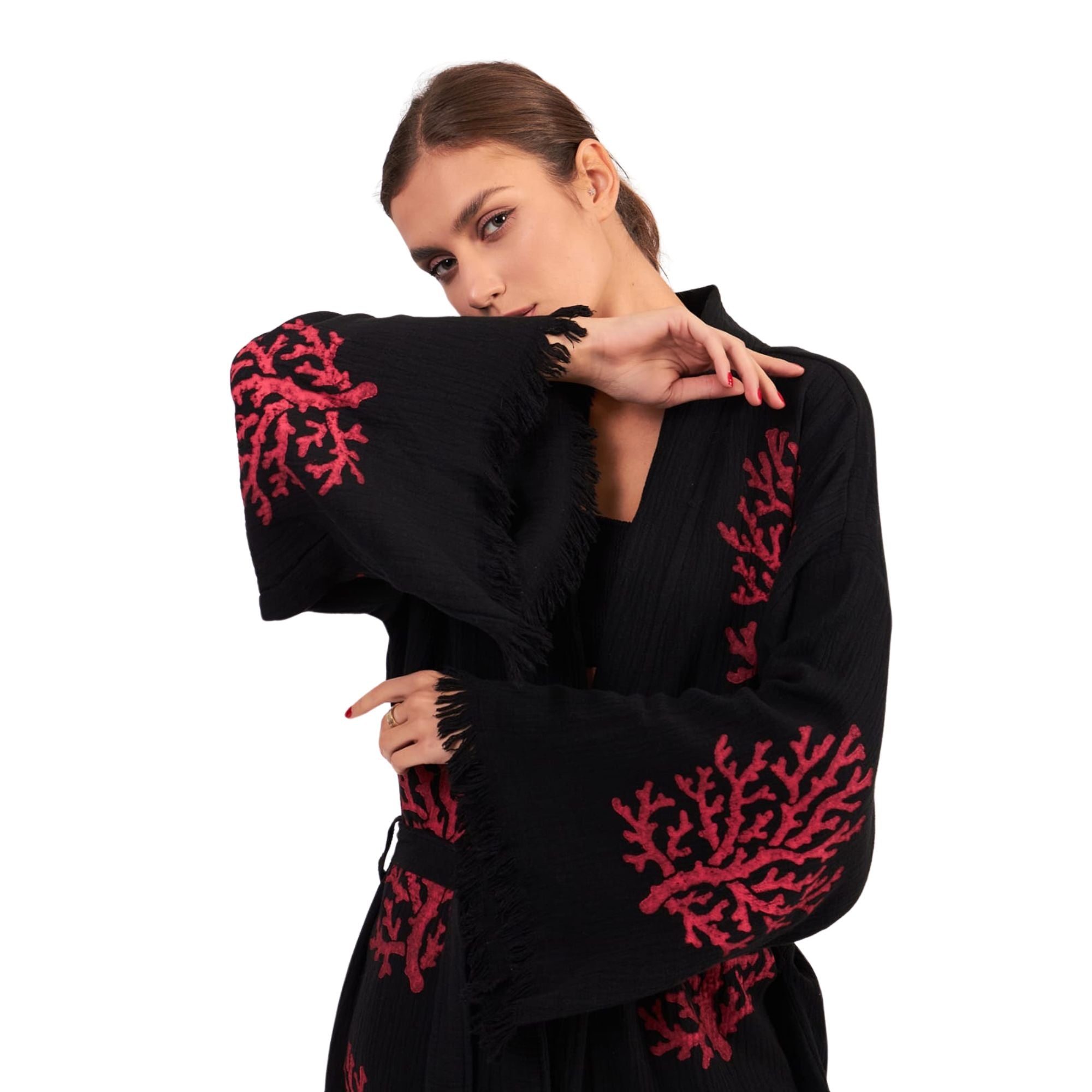 Trimita Koraal Lange Kimono-Zwart