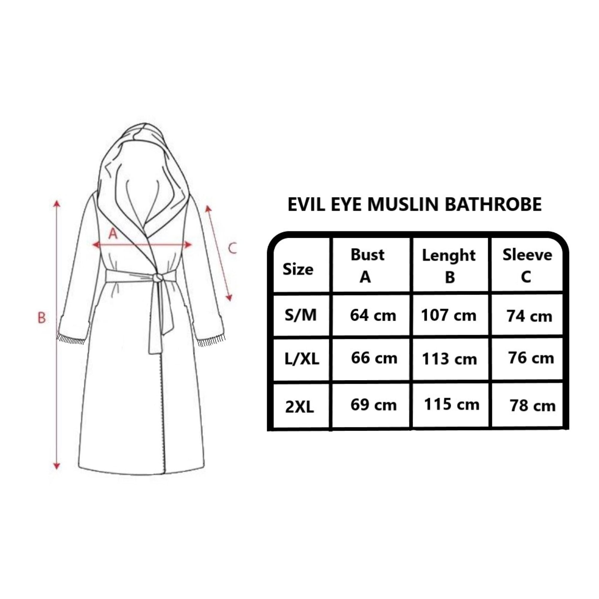 Evil Eye Bathrobe and Turkish Towel Set