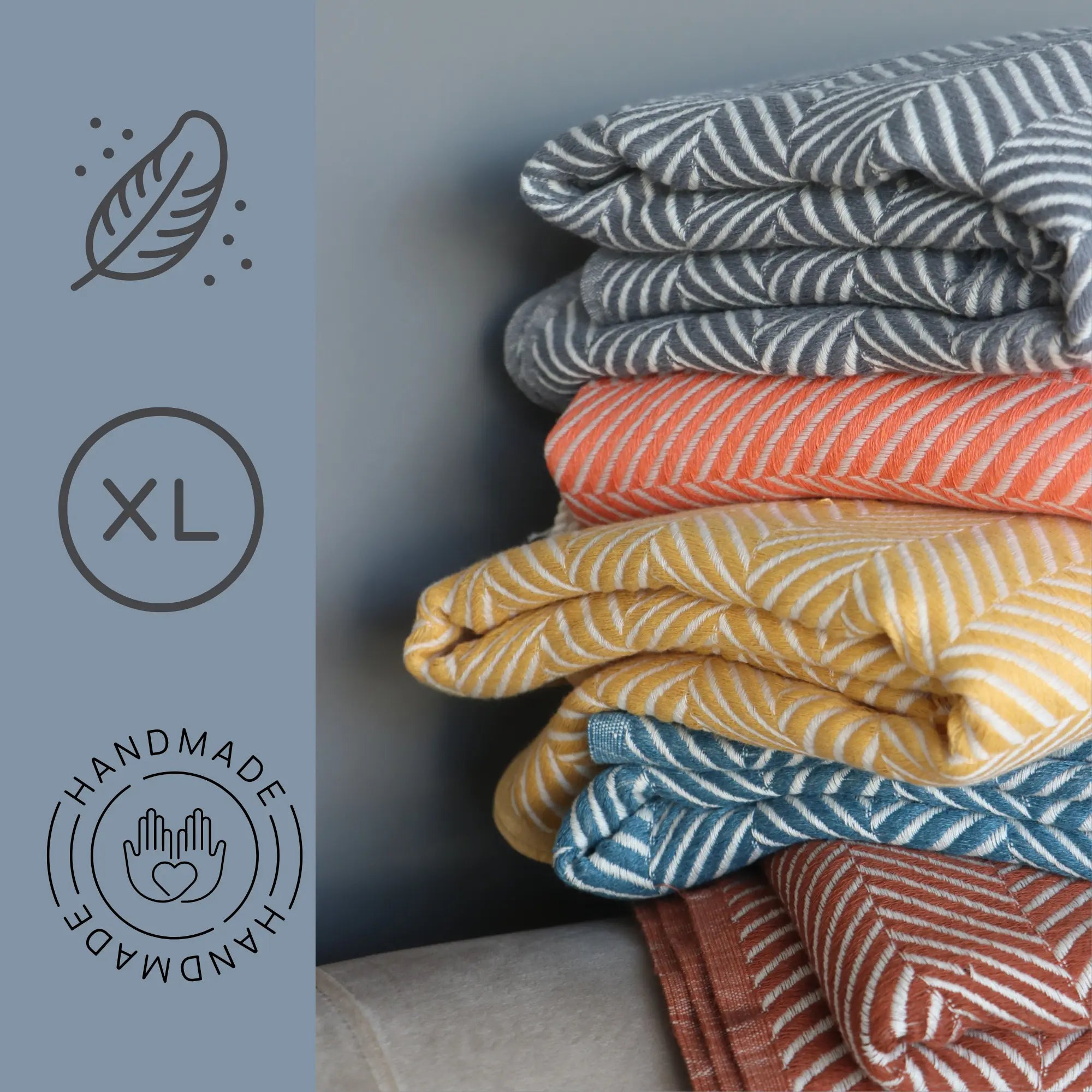 Trimita Luxe Turkse hamamdoek met visgraatpatroon in rijke kleuren, veelzijdig voor strand, badkamer, zwembad, bank of als sjaal, met het sneldrogende Turkse katoenmateriaal.