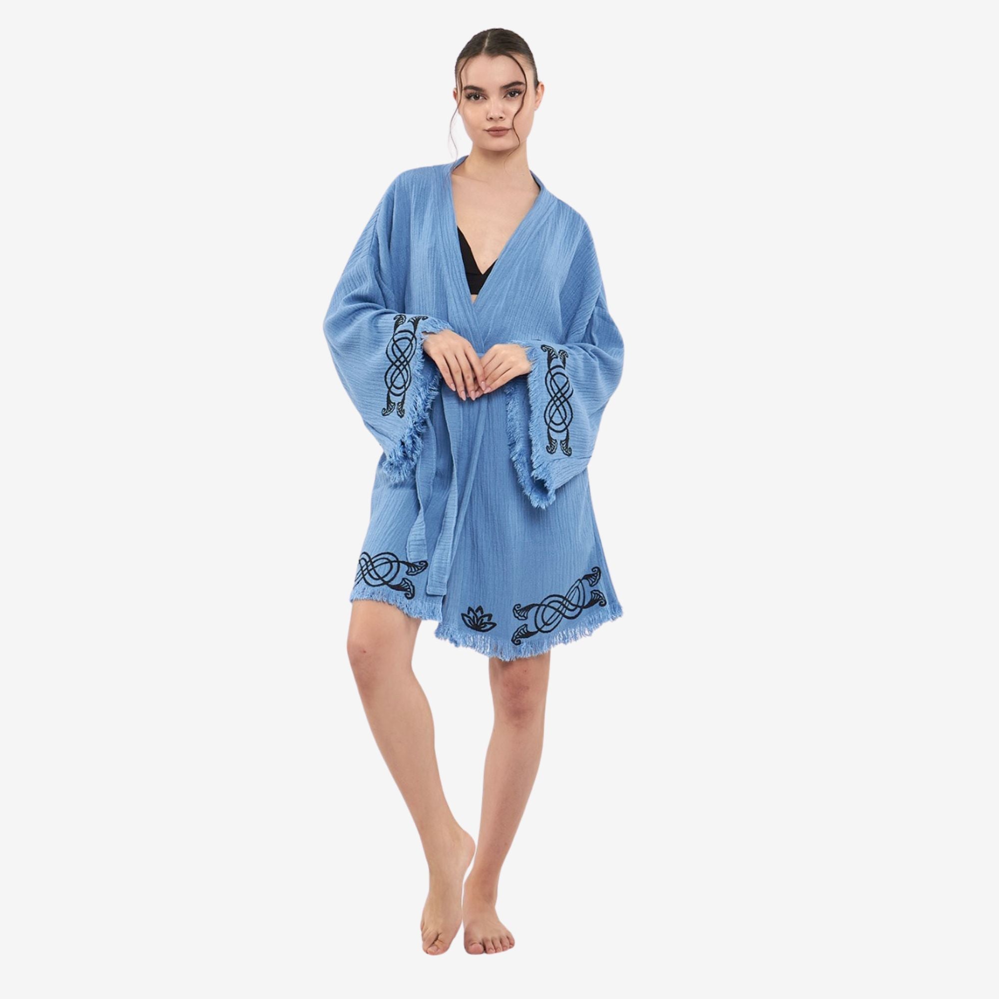 Forever Short Kimono-Blue