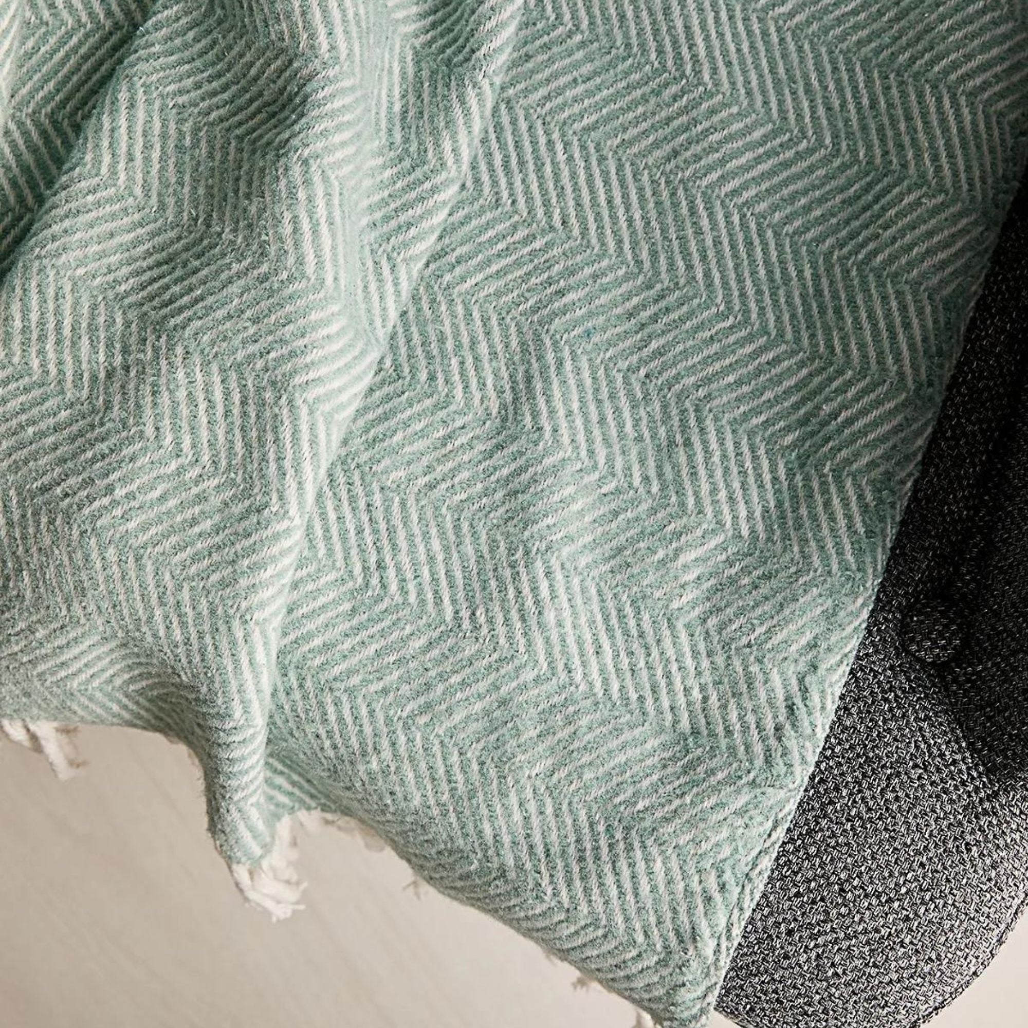 Herringbone Throw Blanket - Mint - 150x200 cm