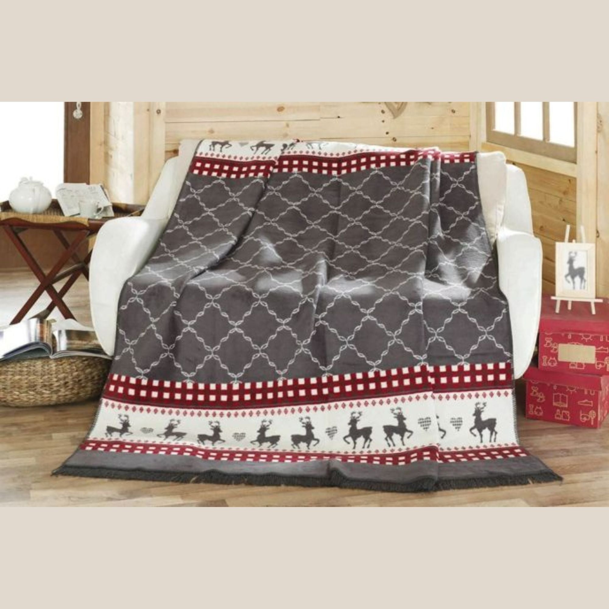 Festive Cotton Blanket - 180x220 cm