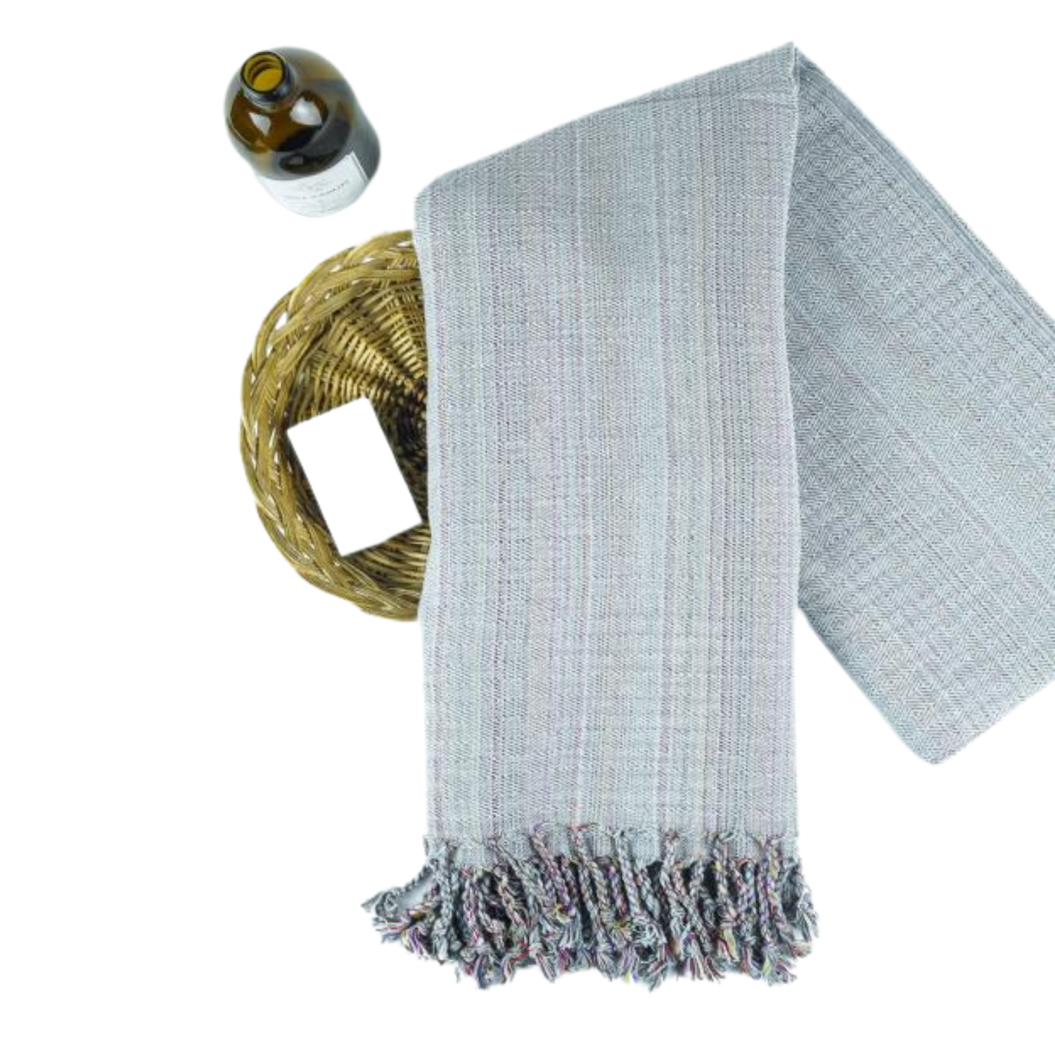 Minimalistic grey Liva Turkish towel, quick-drying and highly durable.