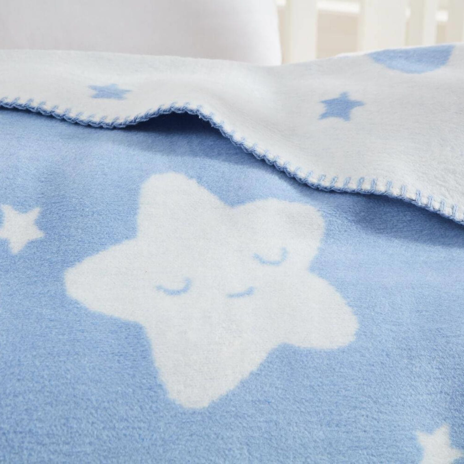 Star Cotton Baby Blanket - Blue