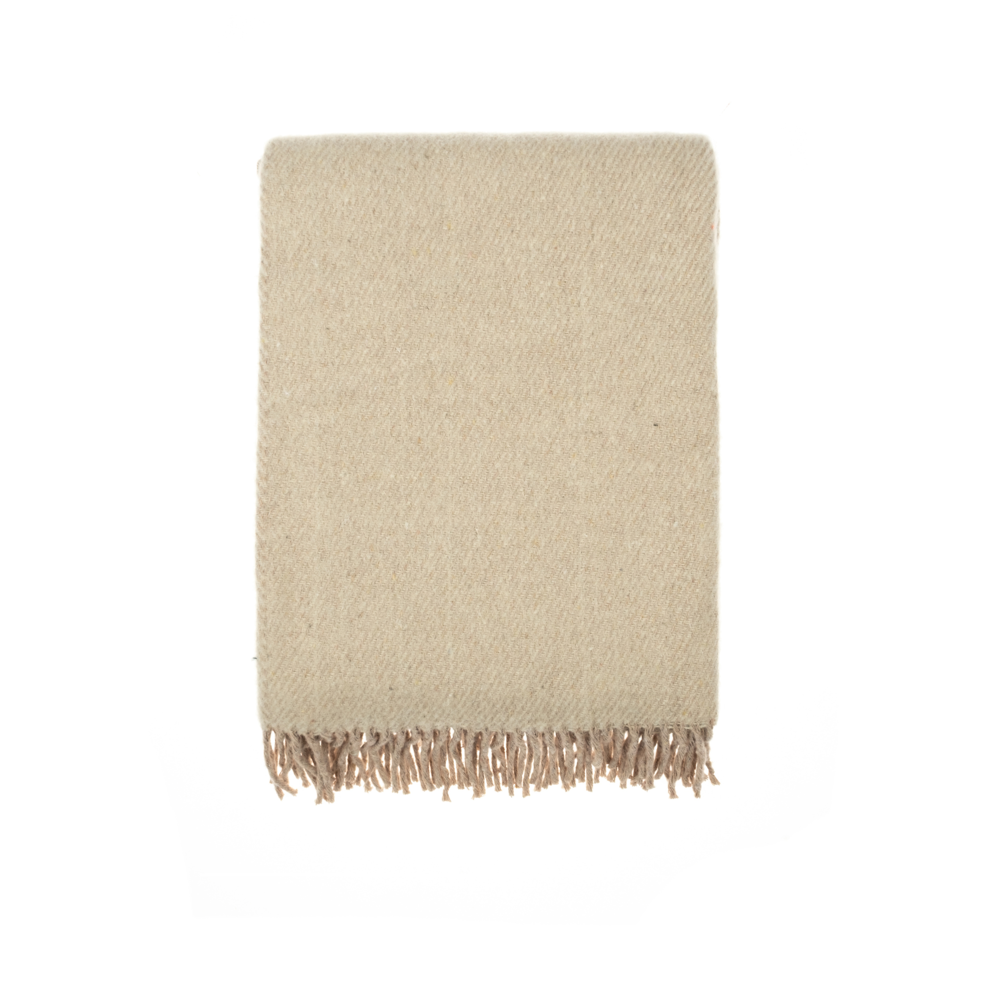 Beige wool blend throw blanket perfect for winter nights