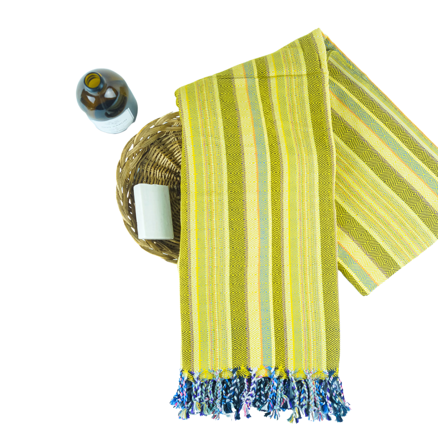 Warm mustard Zena Turkish towel, stylish and absorbent.