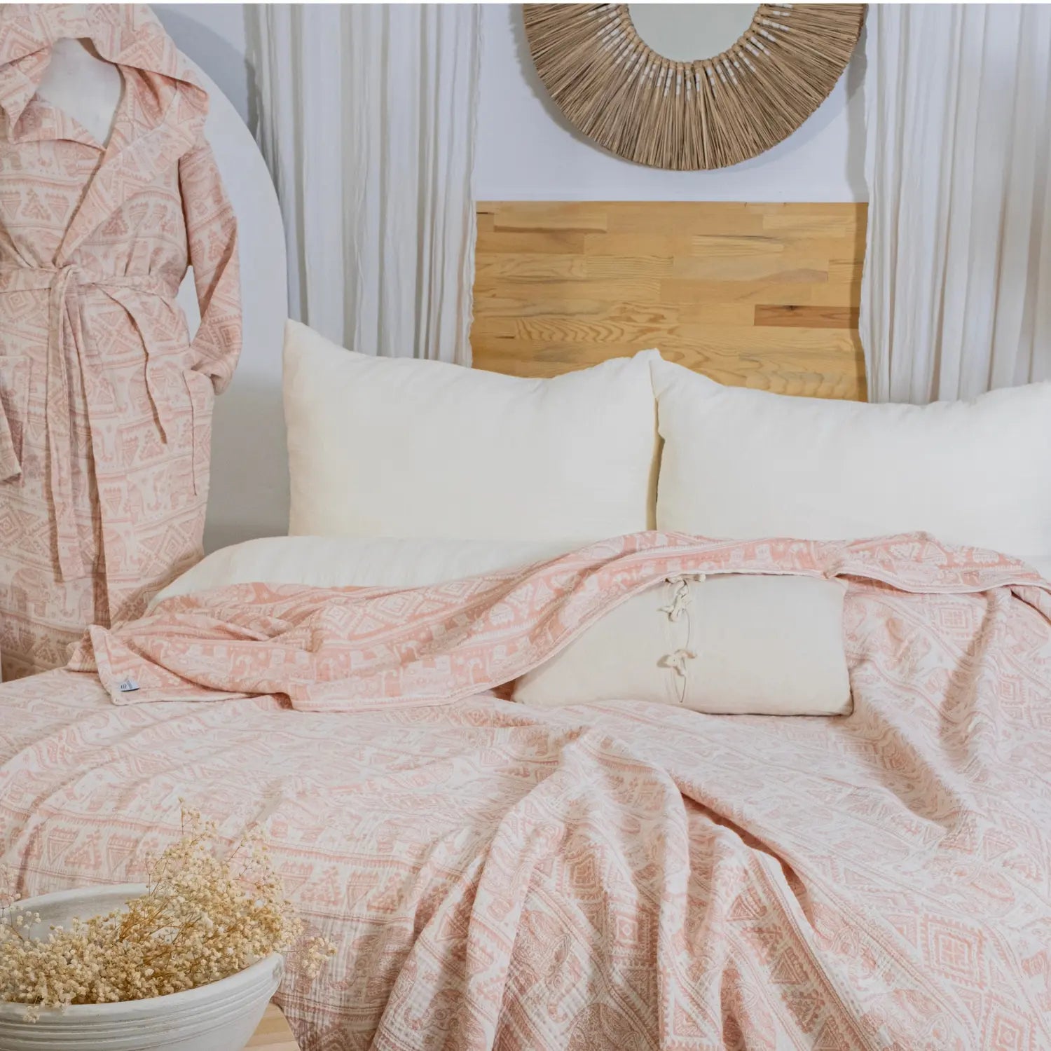 Jacquard geweven mousseline textuur van de Elephant bedsprei - Trimita