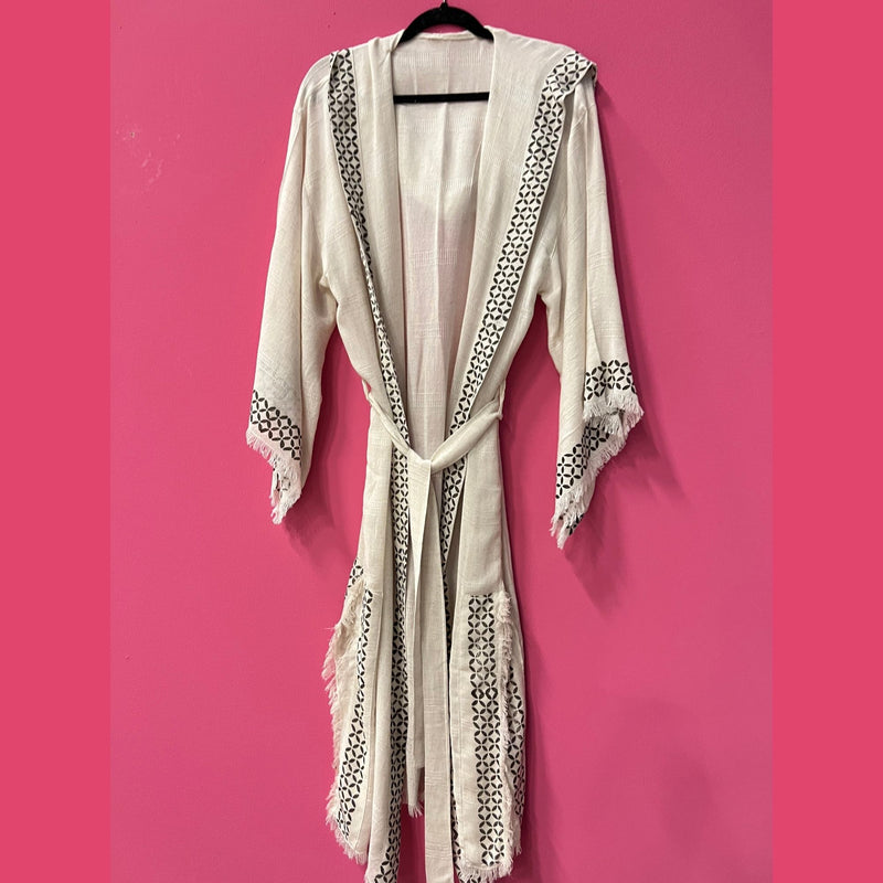Hooded Linen Kimono - Aphrodite