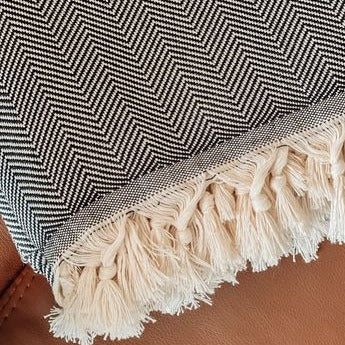 Herringbone Bedspread - Luxury Turkish Cotton (200x240cm)