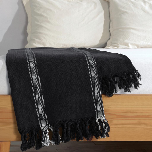 Ladik, 100% Turkish Cotton Throw Blanket, Bedspread, 200x230 cm