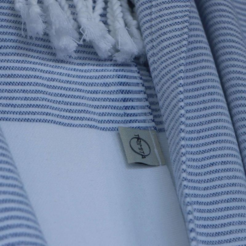 Bathrobes and Kimonos - Hammam Bathrobe | Hammam Towel | Small Hamam Towel | Blue-Trimita