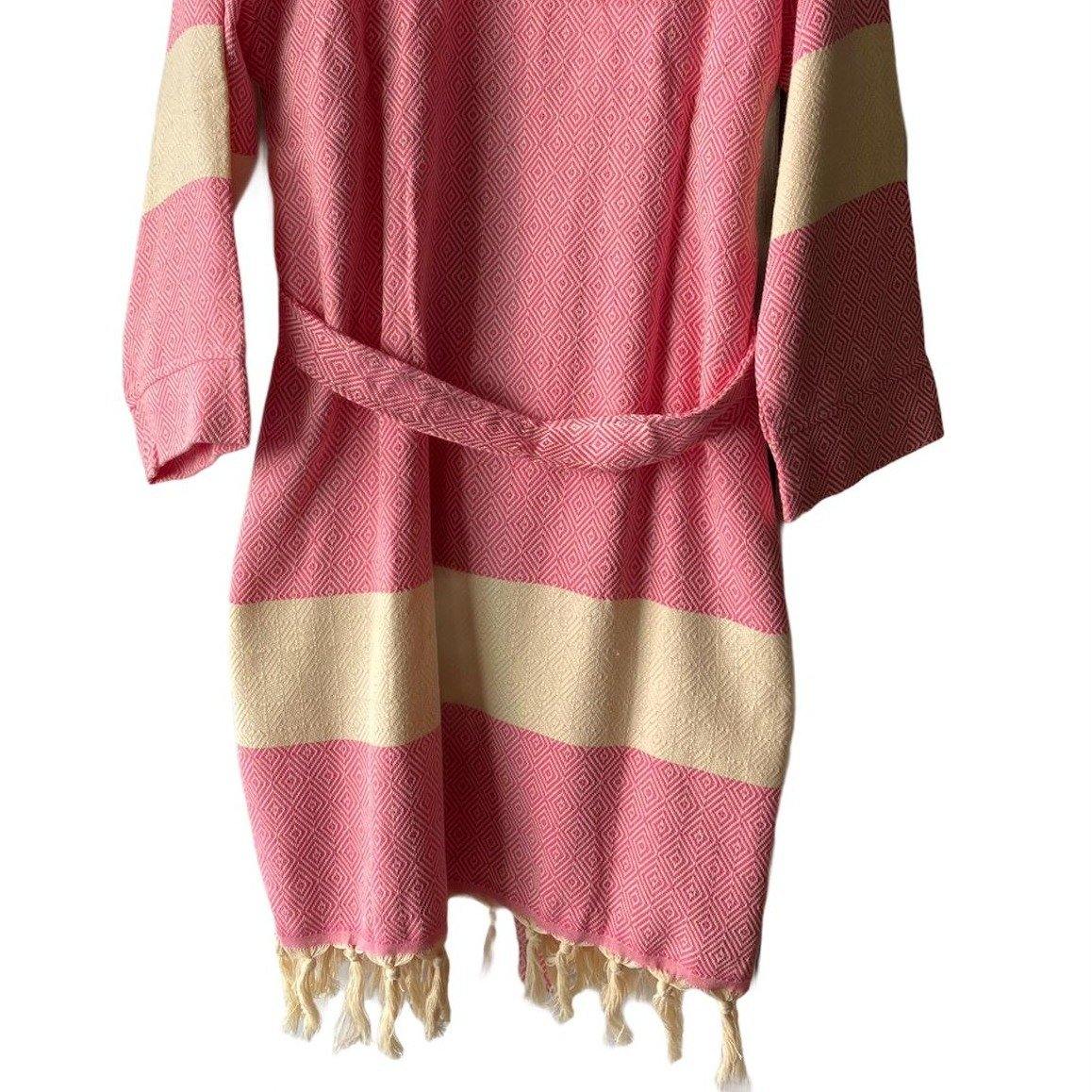Bathrobes and Kimonos - Hooded Bathrobe | Pink-Trimita