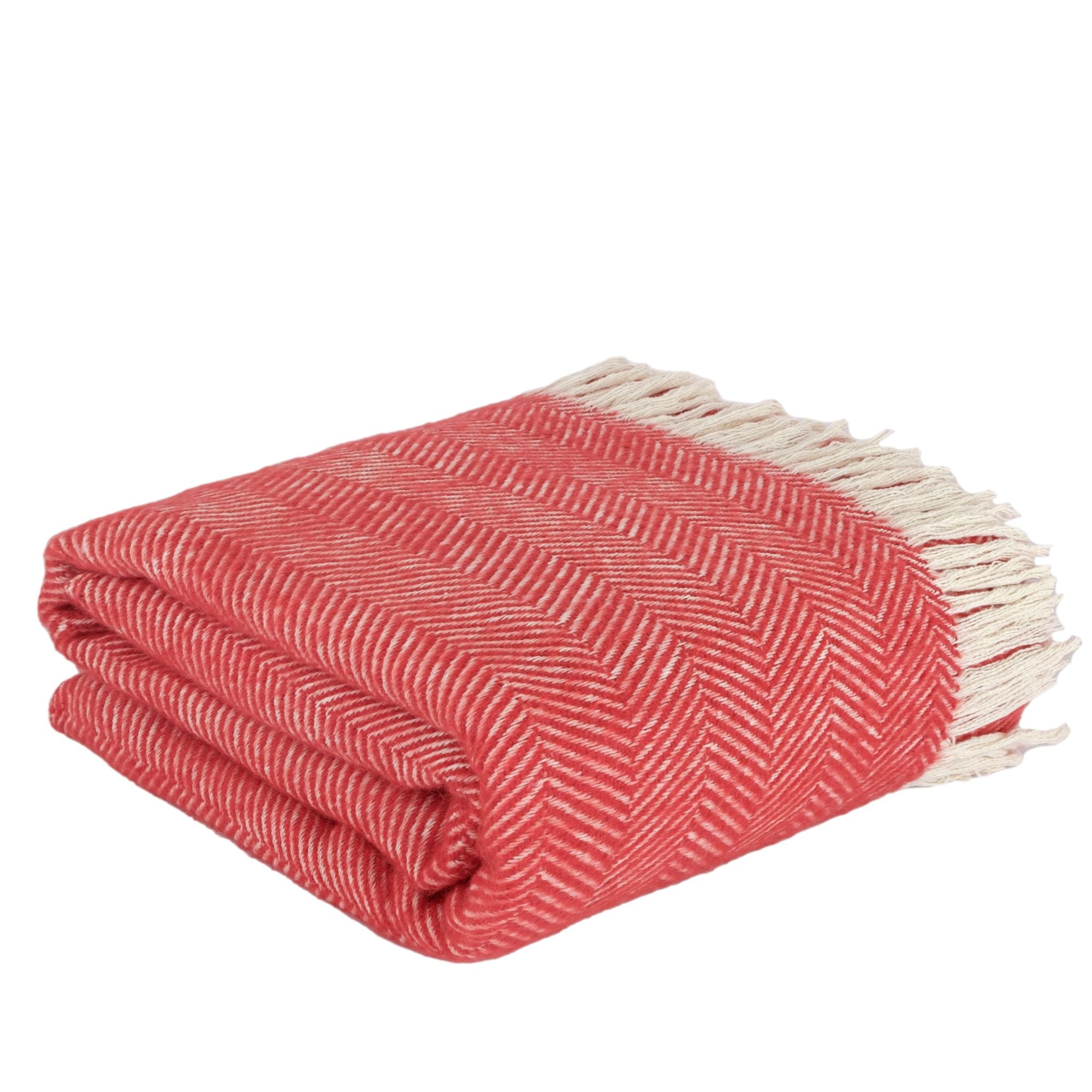 Herringbone Throw Blanket - Red